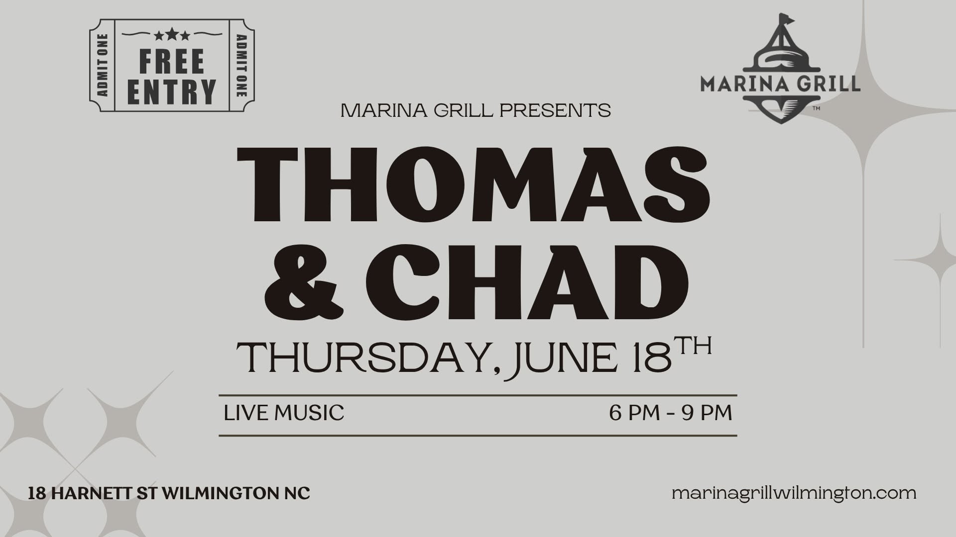 Live Music in The Boatyard with Thomas & Chad