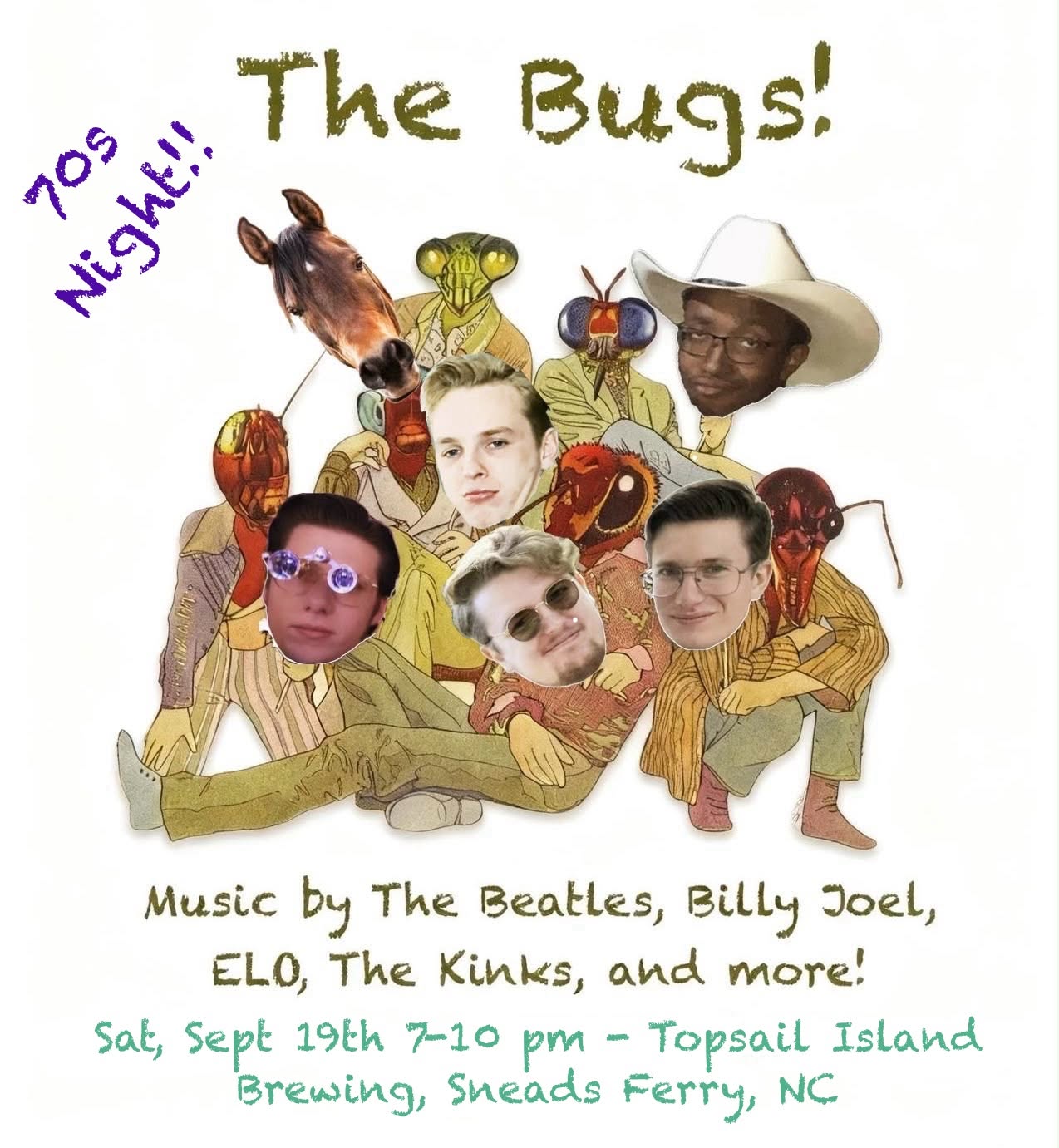 The Bugs Live – 70s Night at Topsail Island Brewing