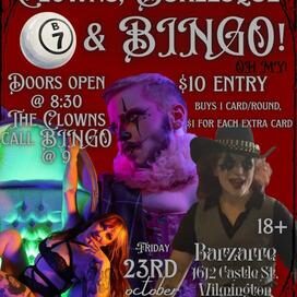 BRING IN THE CLOWNS! FRI OCT 23 – Clowns, Burlesque & BINGO!