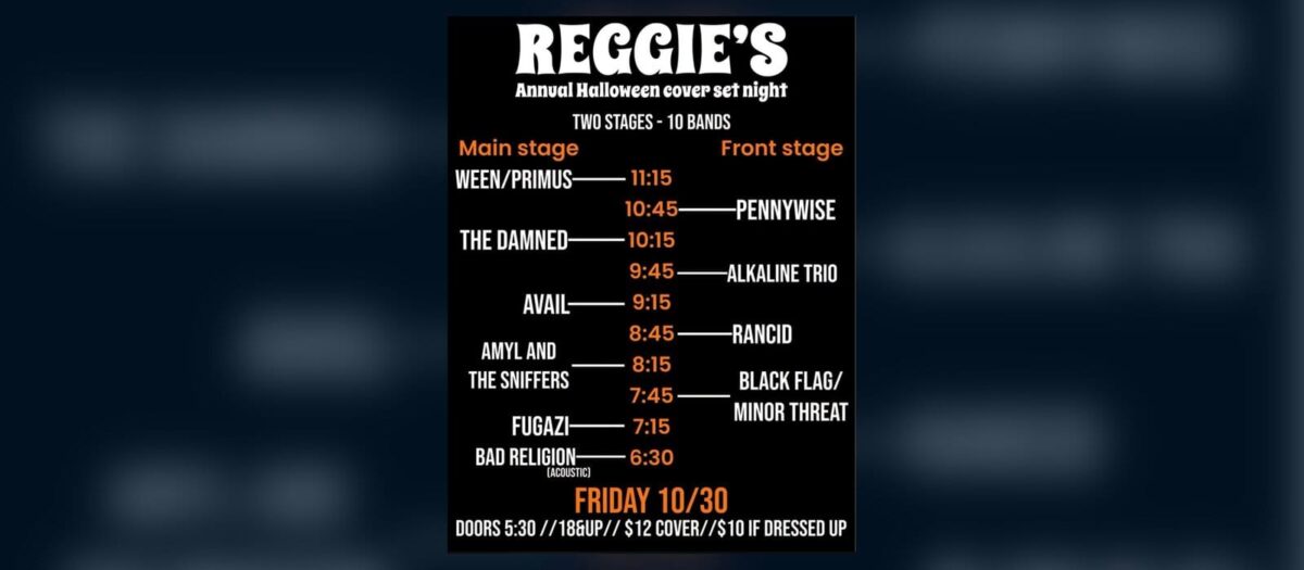 Reggie’s Annual Halloween Cover Set Night