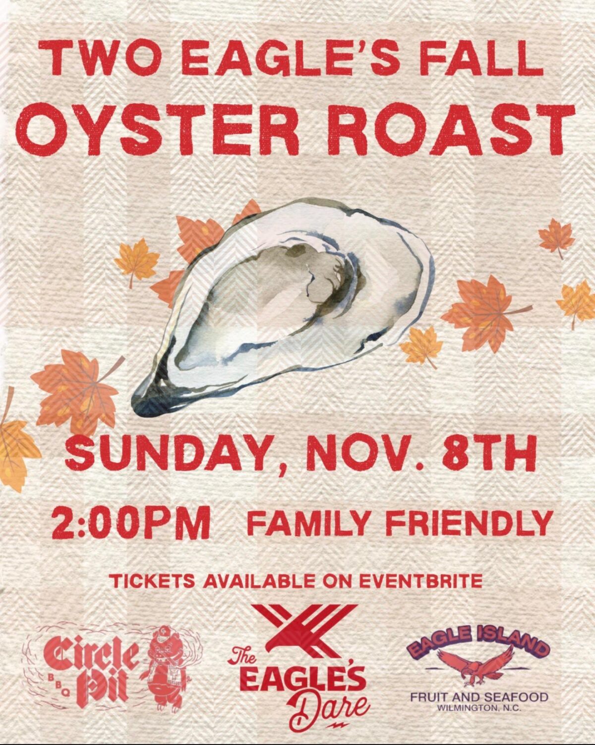 Two Eagle’s Oyster Roast at The Eagles Dare with Circle Pit BBQ