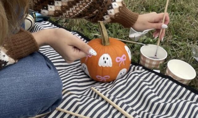Pumpkin Painting on the Patio